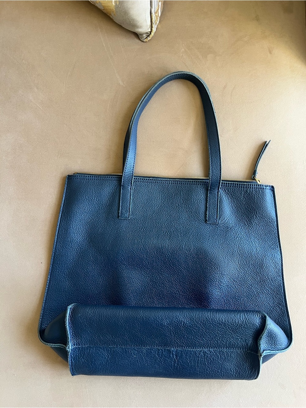 Mark & Graham Everyday Italian Leather Tote - Navy - Medium - Picture 7 of 9